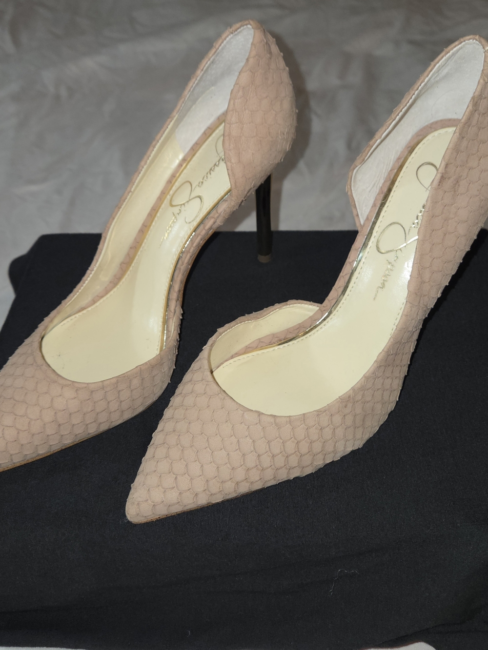 Jessica Simpson Dusty Mauve Pink Textured Pointed-Toe Stiletto Pumps
